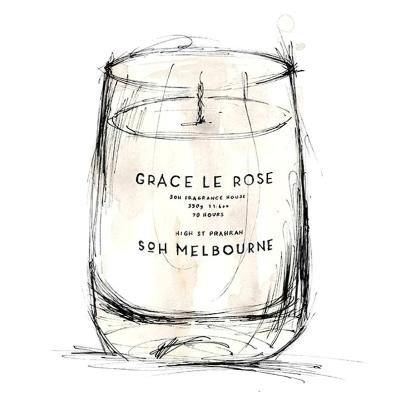 Grace Le Rose / White Matte Glass Candle