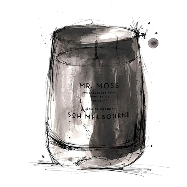 Mr Moss / Black Matte Glass Candle