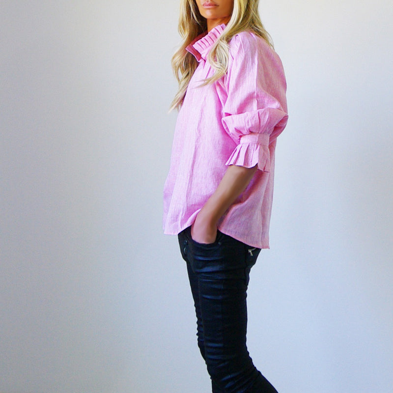 Sammi Linen Shirt / Peony