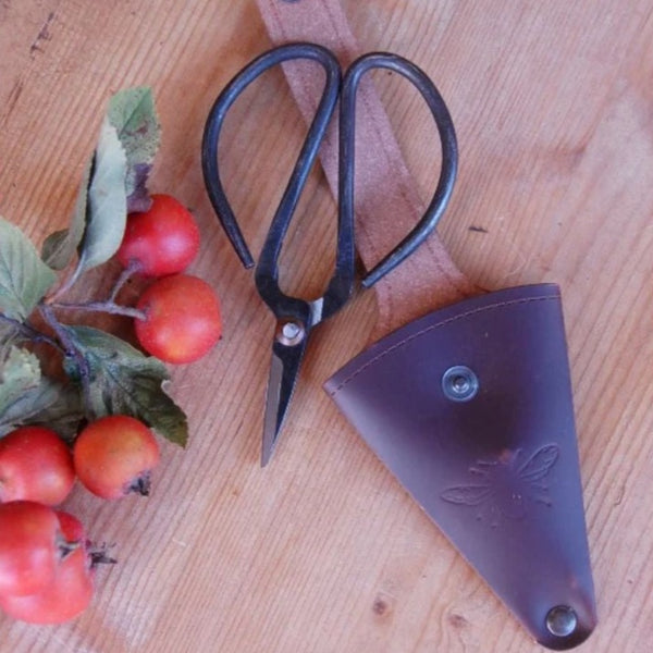 Scissors in Leather Pouch