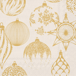 Shining Baubles Lunch Napkin / Cream + Gold
