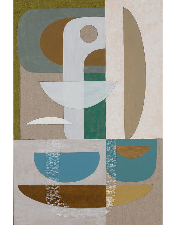 Stucco Glaucous - Oak Framed Giclee Print