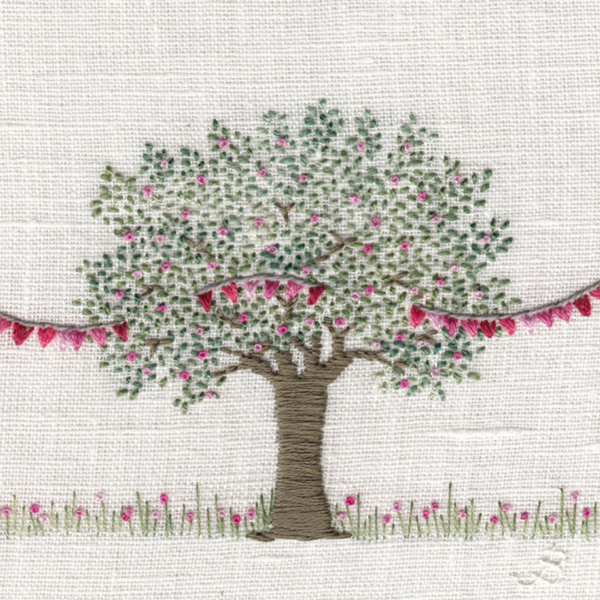 Mini Card / Tree in Blossom with Bunting