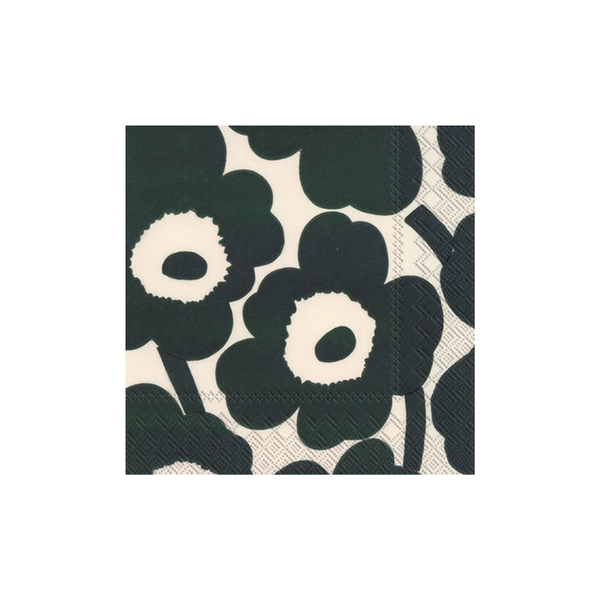 Lunch Napkins / Unikko Cream Dark Green