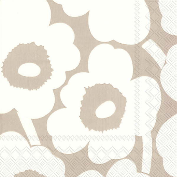 Lunch Napkins / Unikko Linen + White