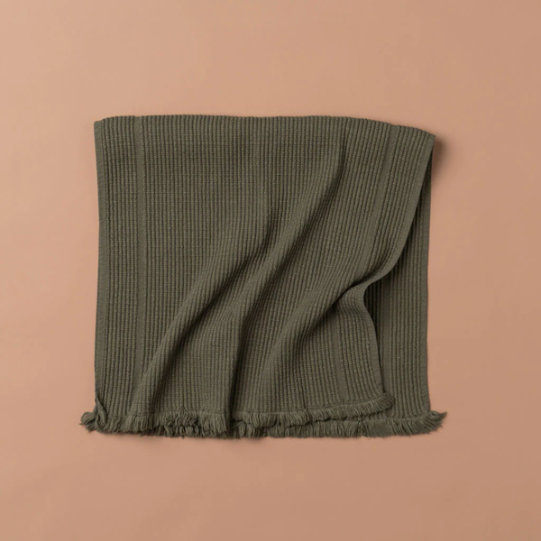 Vintage Wash Ribbed Bath Mat / Olive
