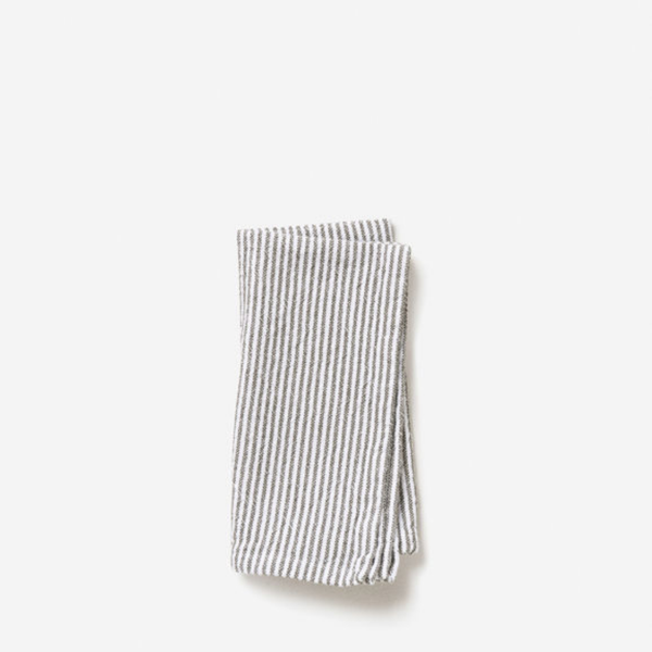 Stripe Washed Cotton Napkin / Olive