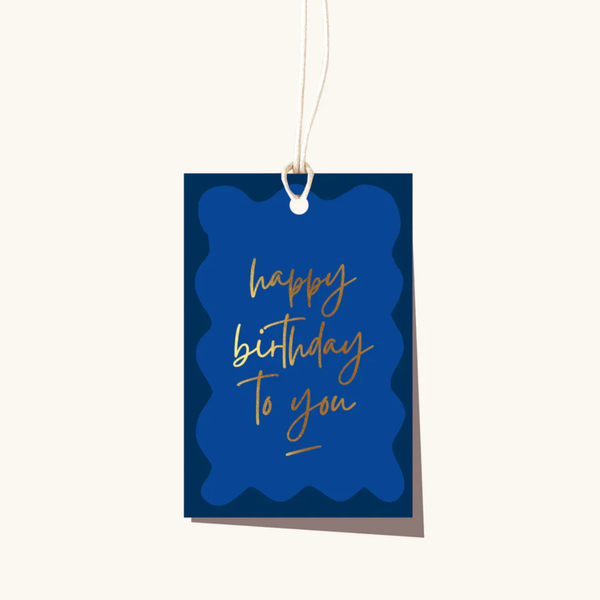 Wavy Birthday Gift Tag / Midnight