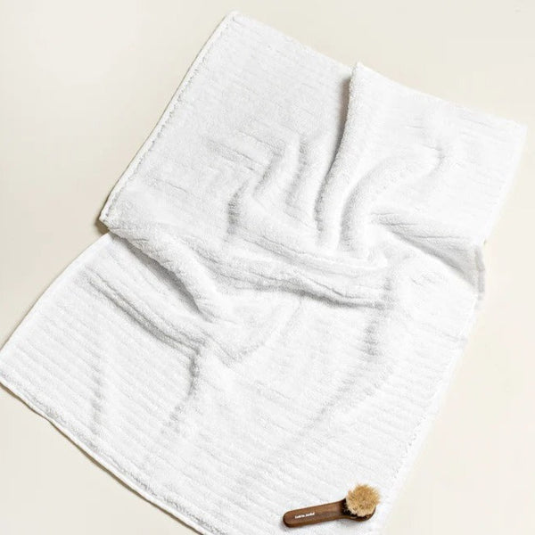 Turkish Cotton Bath Mat / White Stripes
