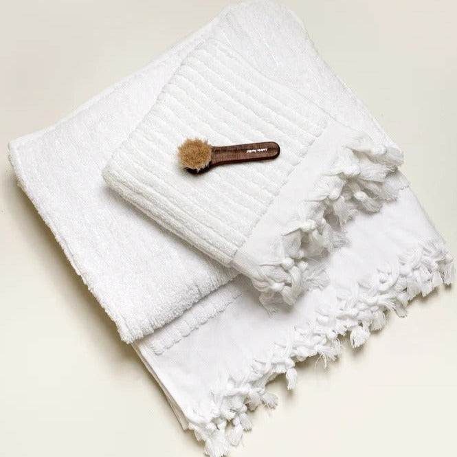 Turkish Cotton Hand Towel / White Stripes