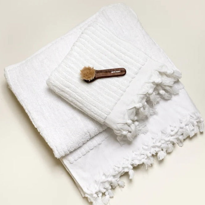 Turkish Cotton Bath Sheet / White Stripes