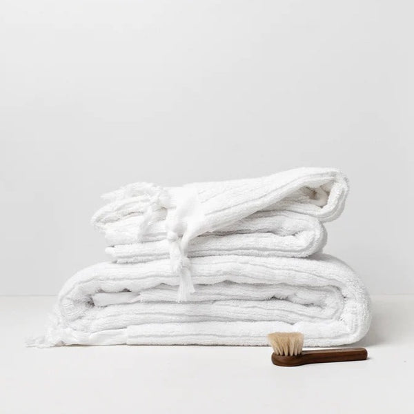 Turkish Cotton Bath Sheet / White Stripes