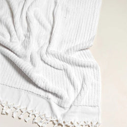 Turkish Cotton Bath Sheet / White Stripes