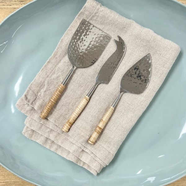 Wicker Stainless Cheese Set