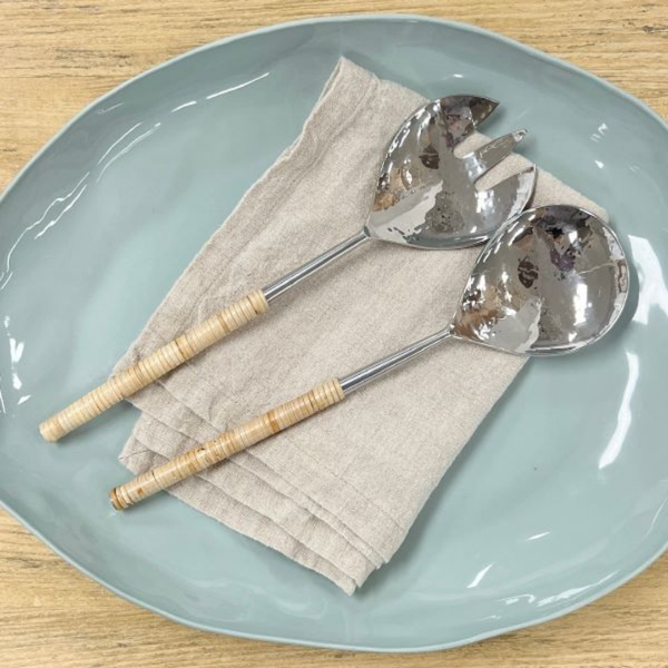 Wicker Stainless Salad Servers