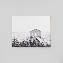 Winter Boathouse Canvas Print