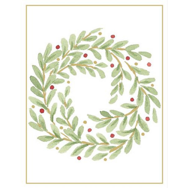 Gift card w Envelope Pack 4 / Wreath w foil