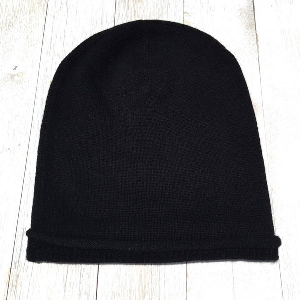 Brooklyn Roll Beanie Jet Black
