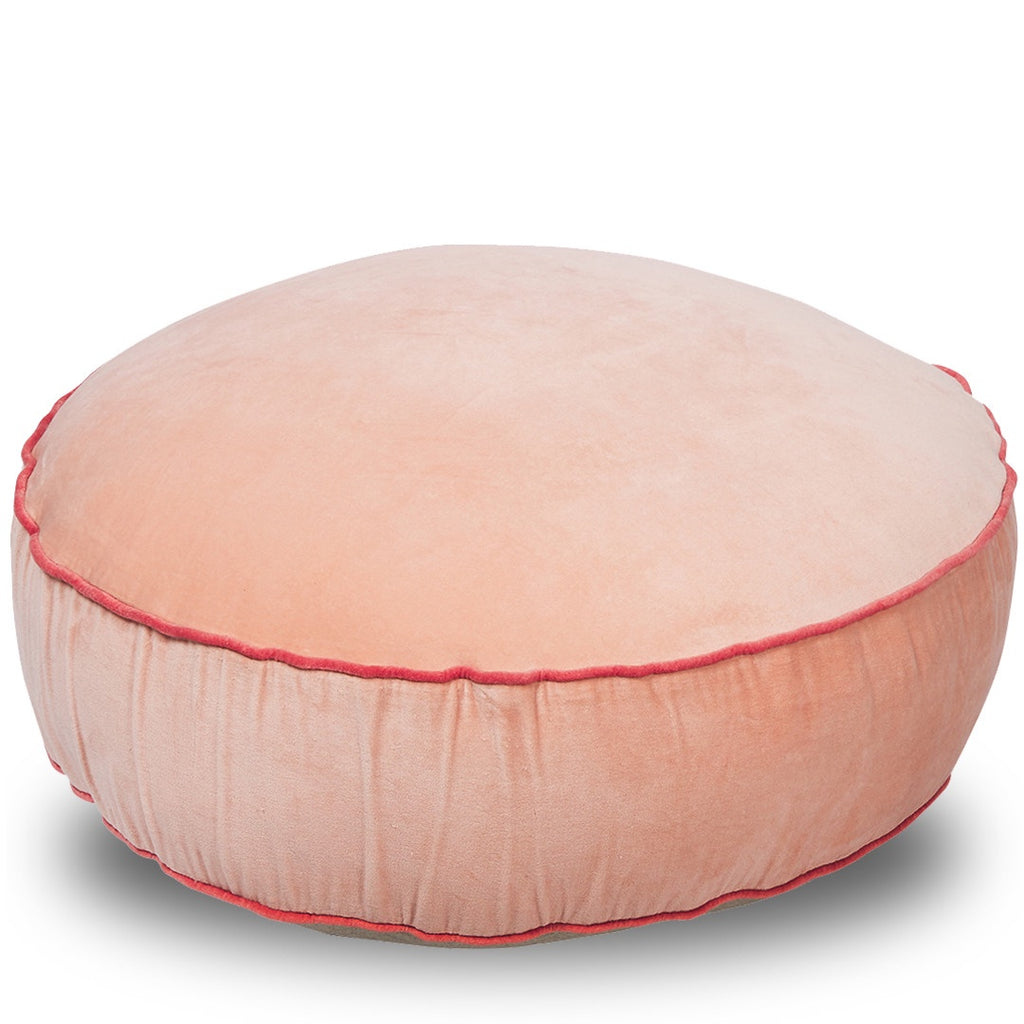 Pink velvet floor store cushion