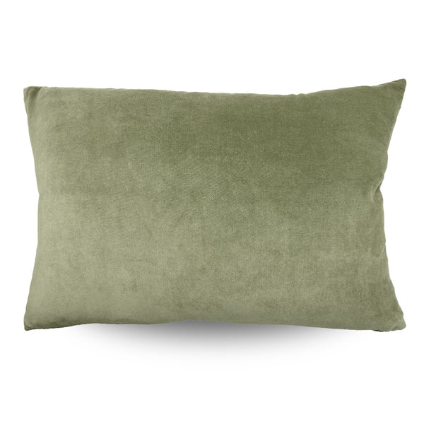 Classic Rectangle Velvet Cushion / Celery