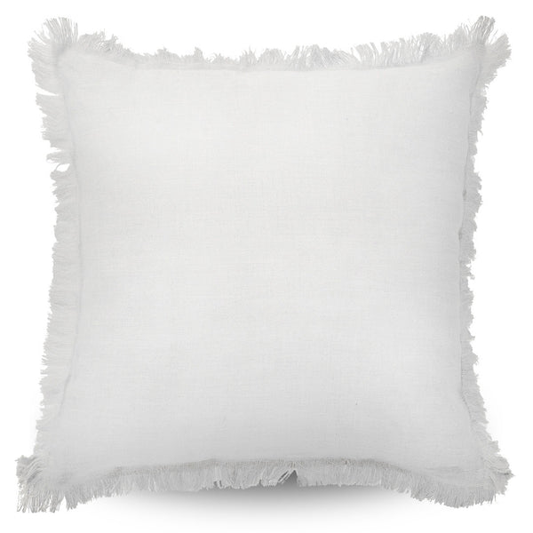 Monaco Fringe Cushion / White