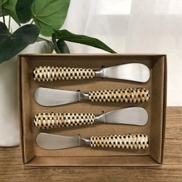 Wicker Spreaders / Black & Natural