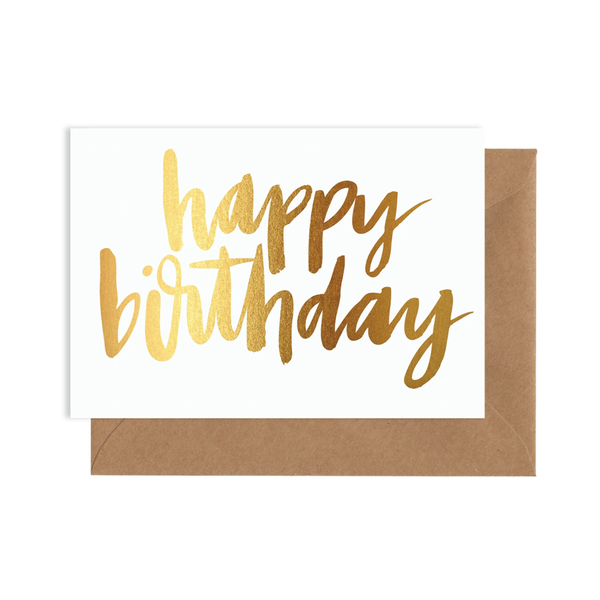Happy Birthday Card / Gold