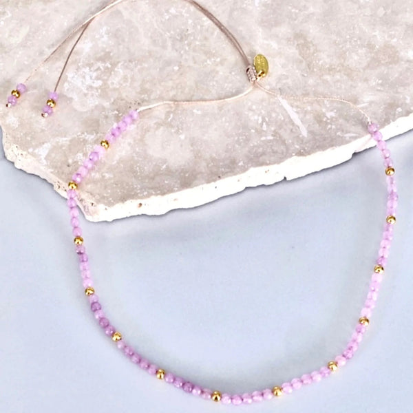 Riviera Necklace / Lilac & Gold