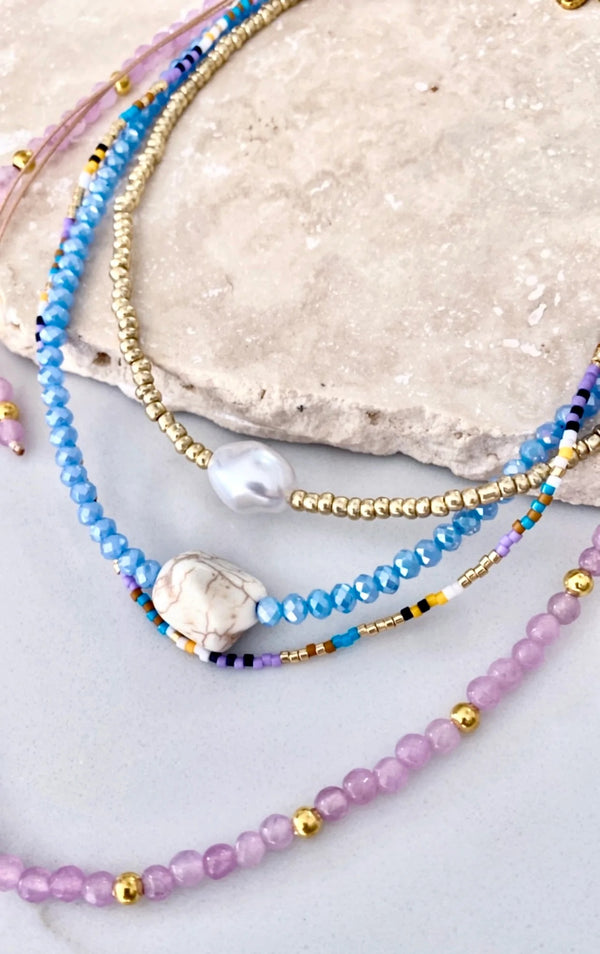 Riviera Necklace / Lilac & Gold