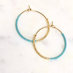 Fleur Hoops / Turquoise