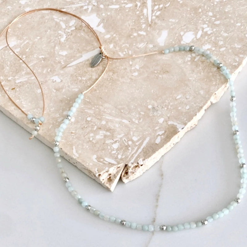 Riviera Necklace / Mint Silver