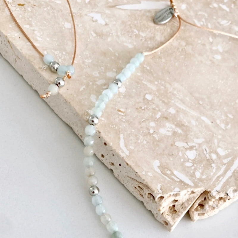 Riviera Necklace / Mint Silver