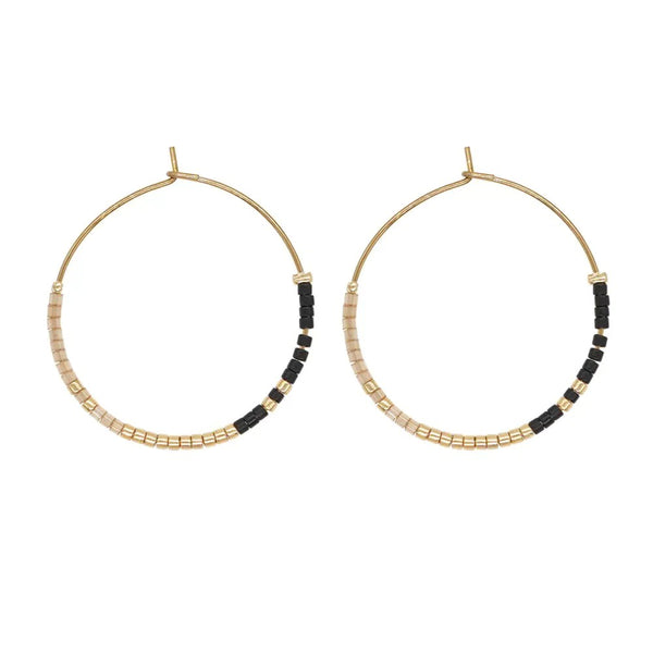 Corsica Earrings / Black & Gold