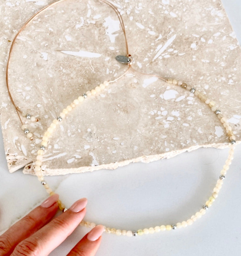 Riviera Necklace / Snow Quartz Silver