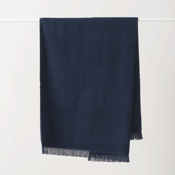 Jacquard Bath Sheet / Navy