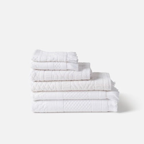 Jacquard Face Cloth / White