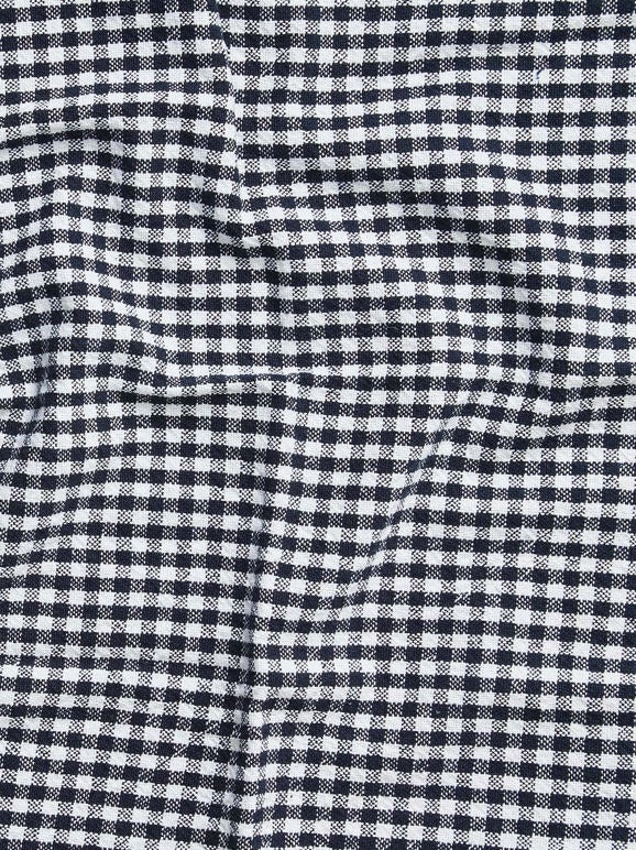 Gingham Washed Cotton Tea Towel Navy