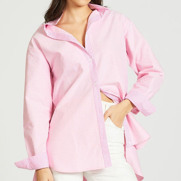 The Oxford Oversized Pink Stripe Shirt