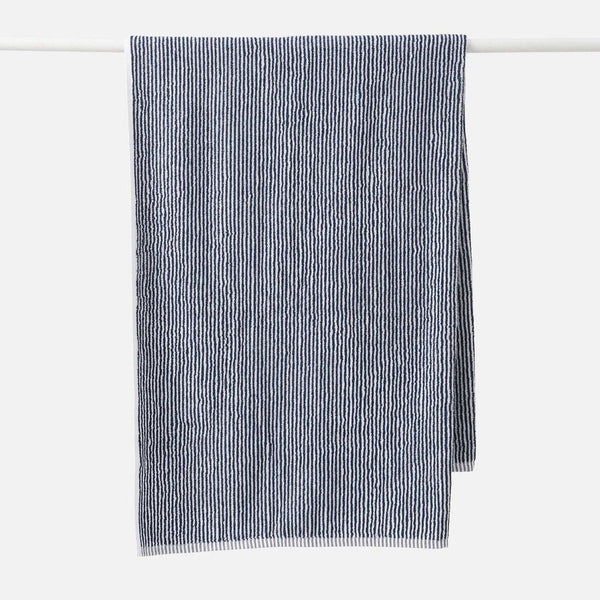 Stripe Cotton Bath Towel / Navy White