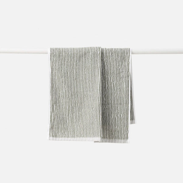 Stripe Cotton Hand Towel / Olive