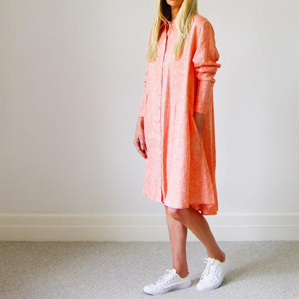 Murphy Linen Dress Tangerine