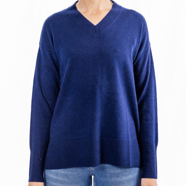 V Neck Jumper / Ink