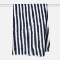 Wide Stripe Bath Towel / Navy & White